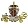 Collectible Red Carriage Trinket Jewelry Box Bejeweled - Butterfly & Flowers