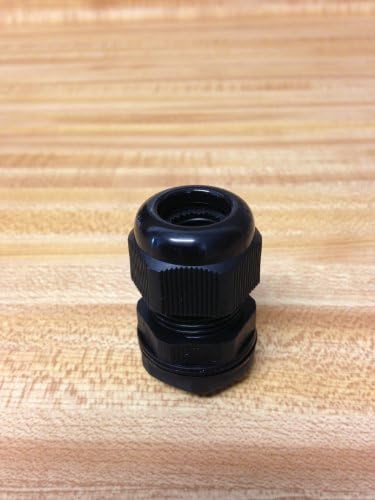 5 Pc 3/8 Inch 3/8" 0.375 NPT Black Nylon Cable Gland Strain Relief with Gasket and Locknut 5 Pack