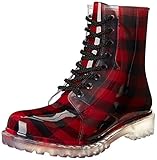 Dirty Laundry Women's Roadie Plaid Rain Boot,Red,9 M US