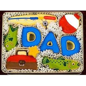 Gone Fishing Decorated Sugar Cookie Gift Tin by Wisconsinmade