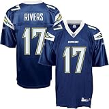 Reebok NFL Equipment San Diego Chargers #17 Phillip Rivers Light Blue Blue Youth Replica Football Jersey