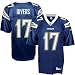 Reebok NFL Equipment San Diego Chargers #17 Phillip Rivers Light Blue Blue Youth Replica Football Jersey