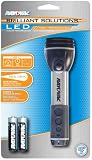 Rayovac BRS2AA-BSS Brilliant Solutions LED Rubber and Stainless Steel Flashlight with Batteries