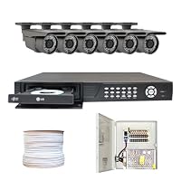 Complete High End 8 Channel H.264 Network DVR 6 Security Camera CCTV Surveillance Video System Package w/ x 700TVL 1/3' Sony Exview HAD CCD II with Effio-E DSP Devices, 2.8~12mm Varifocal Lens, 72pcs IR LED, 164ft IR Distance Outdoor Cameras
