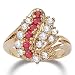 Ruby & DiamonUltra&trade; Cubic Zirconia Cluster Ring