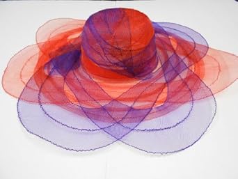 Wide Brim Poly Braid Fashion Hat / Purple & Red / Red Hat Lady Society