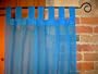 Azure Blue Sheer 100% Cotton Gauze Tab Curtain, 44 inches X 104 inches