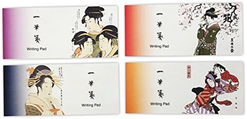 Wonderful Japan Ukiyo-E Bijin-Ga Writing Pad, Set Of 4 In Assorted Designs