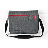 Bipra 15.6 Inch Laptop Messenger Bag Grey with Red Stripe Suitable for 15.6 Inch Fits Most Devices Netbooks, Laptop Computers, Tablets, Ipad