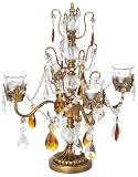 Amber & Antique Gold Beaded Candelabra