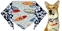 Boys Surfboard Hibiscus Bandana for Dogs- X Small