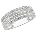 Women 10Kw 1/4Ct Tdw Three Row Ring I2-I3 - White
