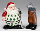 Appletree Design Golf Santa with Bag Salt and Pepper Collection, 3-5/8-Inch