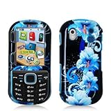 Blue Flower Design Crystal Hard Skin Case Cover for Samsung Intensity 2 II  ....