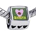 Gold Grandparent Theme Grandma Photo Heart European Charm Bead Bracelets - Pandora & Bracelet Compatible