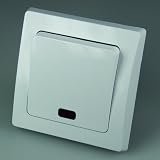 Produkt-Bild: DELPHI Kontroll-Schalter mit LED250V~/ 10A, inkl. Rahmen, UP, wei&szlig;