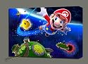 SUPER MARIO GALAXY CANVAS ART GALLERY WRAP 28X20"