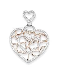 14k Two-Tone Gold Diamond Multi-Heart Pendant