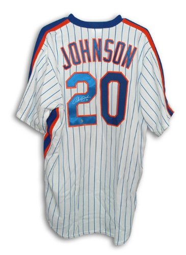 Howard Johnson Autographed/Hand Signed New York Mets White Pinstripe Majestic Jersey