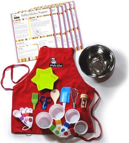 Playful Chef Deluxe Cooking Kit with Red Apron