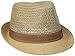 D&Y Women's Braided Jute Hat with Fabric Brim, Light Brown, One Size