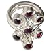 Sterling Silver Ring Costume Jewelry with Garnet Gemstone Handmade India Style (rng242)