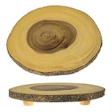 2pk Gibson B. Smith Natural Acacia Wood Servers Rustic 12" Stumps Serving Trays