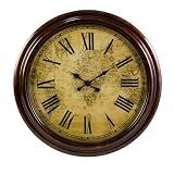 51 VUnMEAVL. SL160  Antique World Map 26 Raleigh Antique Style World Map Roman Numeral Wall Clock