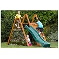 Plum� Climbing Pyramid Wooden Climbing Frame Outdoor Play Centre with Play Den and Slide