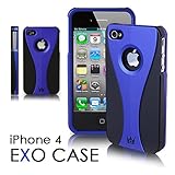 CaseCrown iPhone 4 Exo Polycarbonate Slim Fit Case - Blue/Black (Fits AT&T  ....