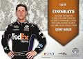 AUTOGRAPHED Denny Hamlin 2014 Press Pass American Thunder CLASS A UNIFORM (Race-Used Firesuit) Relic Memorabilia Insert Signed Collectible NASCAR Trading Card with COA (#10 of only 99 produced!)