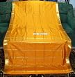 2 Rod Pocket Pumpkin Silk Sari Drapes, Panels, Curtains - India