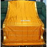 2 Rod Pocket Pumpkin Silk Sari Drapes, Panels, Curtains - India Curtain Length: 92 Inches by Indian Selections