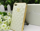 Designer Iphone 4 Stylish Leather Case with Box Packaging. (Cream Gold)
