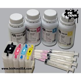 FREE Refillable HP 88(Black) and 88(color) Ink Cartridges for HP Officejet K550 and more + "4" of 200ml Bottles Specially-Formulated Printer INK (equivalent to 3 individual black and 7 individual color ink cartridges)