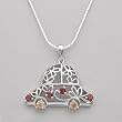 Necklace With 1.00ctw Precious Stones - Genuine Citrines and Garnets Made of 925 Sterling silver. Total item weight 7.0g Length 16in