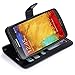 Note 3 Case, LK Galaxy Note 3 Wallet Case, Luxury PU Leather Case Flip Cover with Card Slots & Stand For Samsung Galaxy Note 3, BLACK