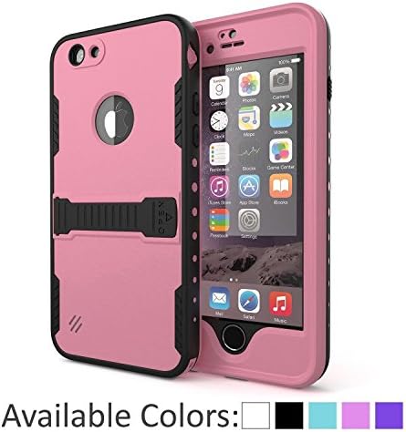 iPhone 6/6s Case, iPhone 6 waterproof case, waterproof Shockproof Dirt Proof Snow Proof Heavy Duty Full Body Skin Case Protective Cover with Kickstand for Apple iPhone 6 4.7" (PINK)
