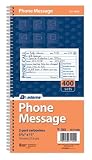Adams Phone Message Book, Carbonless Duplicate, 5.50 x 11 Inches, 4 Sets per Page, 400 Sets per Book (SC1154D)