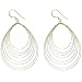 18 Kt Gold over Sterling Silver Medium Teardrop Cascading Gypsy Hoop Earrings