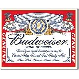 Budweiser Beer Label Tin Sign