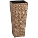 Gartenfreude 4001-1000-002 Pflanzgef�� mit Wasserhyazinthengeflecht 28 x 28 x 60 cm, wasserdichter Kunststoffeinsatz, naturfarben