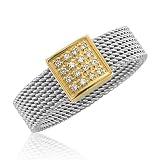 Mens Gold Plated Stainless Steel Diamond Band Ring (H, SI, 0.08 carat)-Band Width:5mm-Size 8