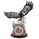 IMAGE OF Eagle Art Clock: Majestic Strike by The Bradford Exchange