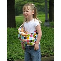 Snuggy Baby Child's Doll Sling Baby Doll Carrier in Blue Mod Dots