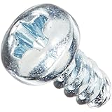 Steel Thread Rolling Screw for Plastic, Zinc Plated, Pan Head, Phillips Drive, #2-28 Thread Size, 3/16" Length (Pack of 100)