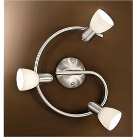 Eglo 88475A Dakar-1, Nickel Alabaster, 3-Light Track Light Fixture by Eglo