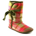 Pink neon check sugar boots
