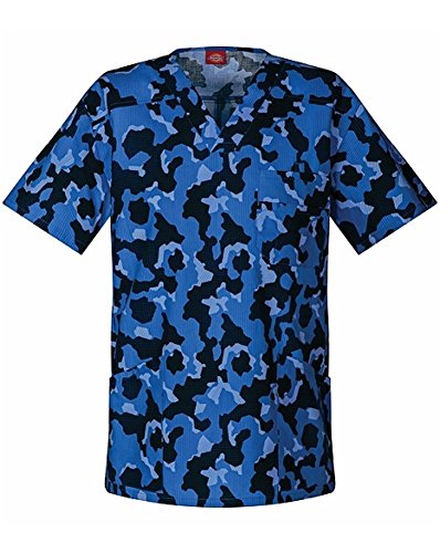 Everyday Scrubs Signature by Dickies Men's V-Neck Camo Print Scrub Top
