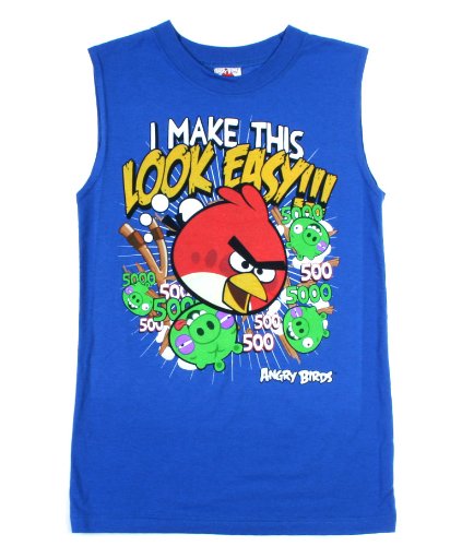 Angry Birds Racking Up Points I Make This Look Easy Boys Muscle Shirt (8 Medium)